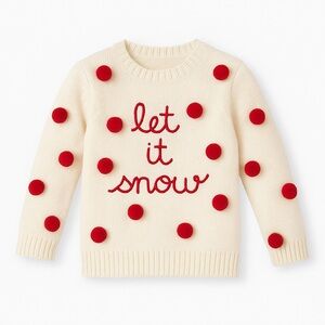 Copper Key Cream Sweater with Red Accents